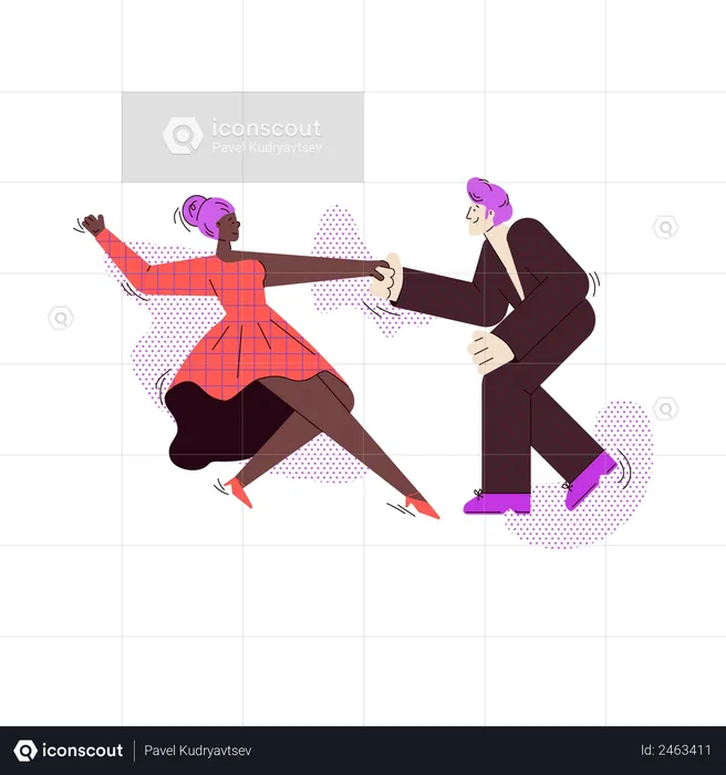 Ballroom dancers dancing  Illustration