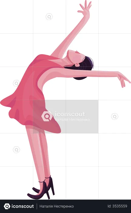 Ballroom female dancer  Illustration