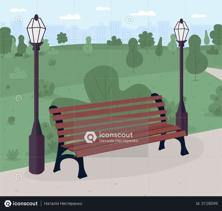 Banc de parc  Illustration