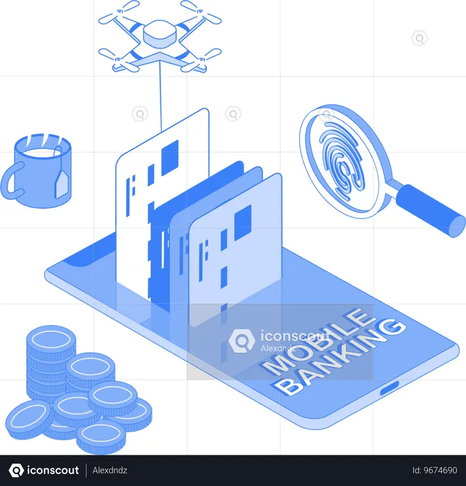 Banca Móvil y pago  Ilustración