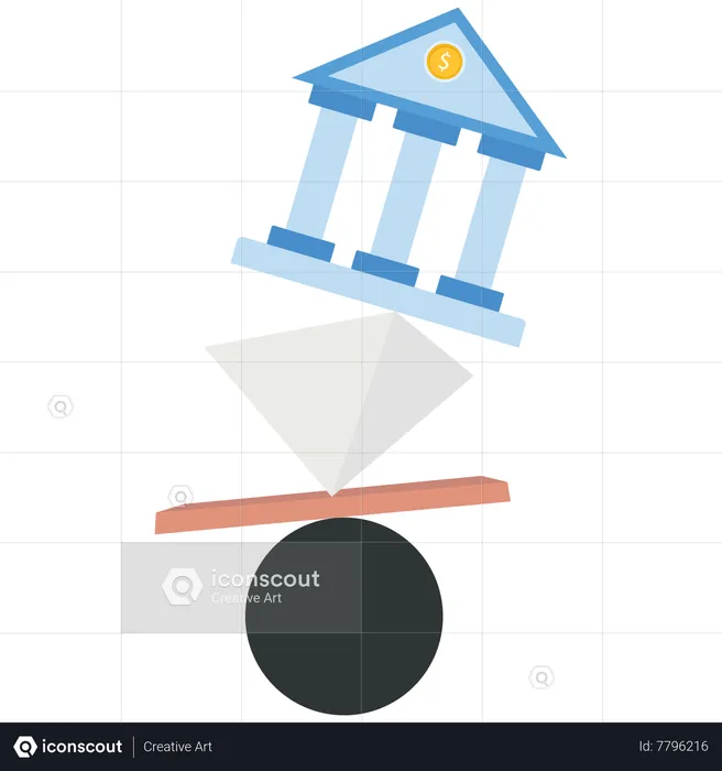 Banco em risco de colapso  Ilustração