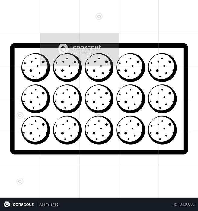 La bandeja para galletas facilita la cocción de galletas.  Illustration