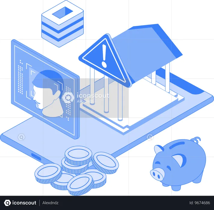 Bank account security lock  Illustration