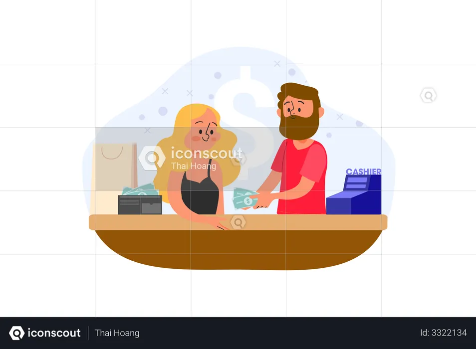 Bank Cashier  Illustration