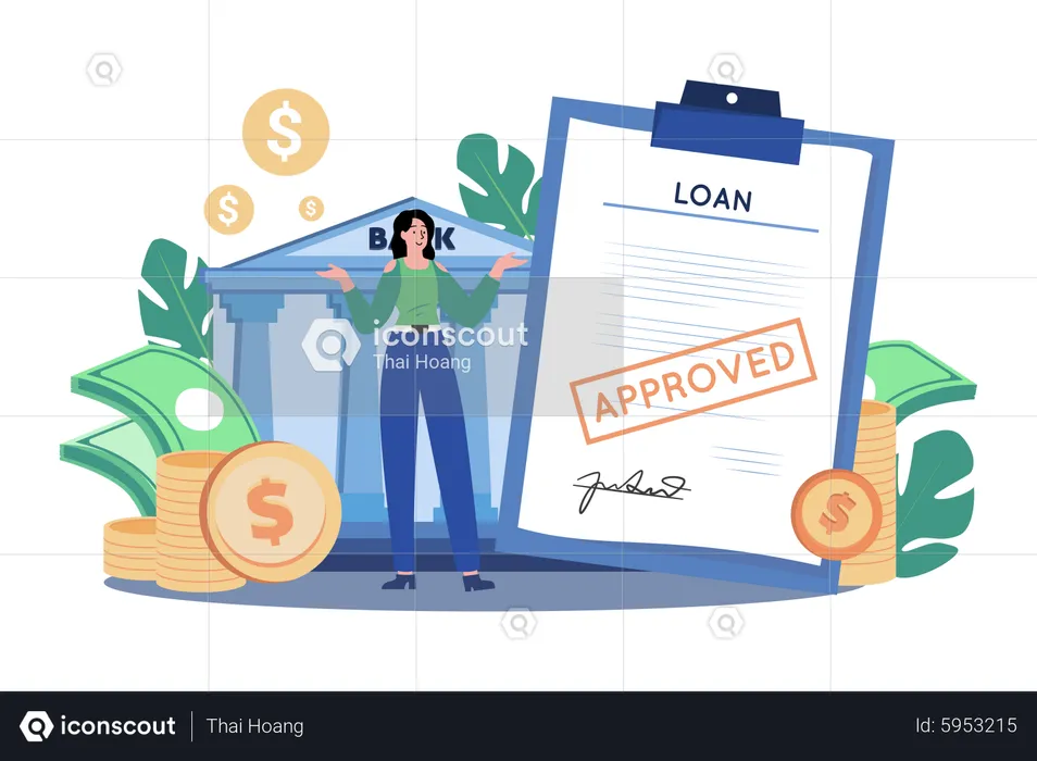 Bank loan successfully  Illustration