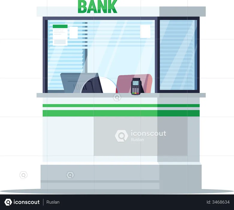 Bank reception window  Illustration