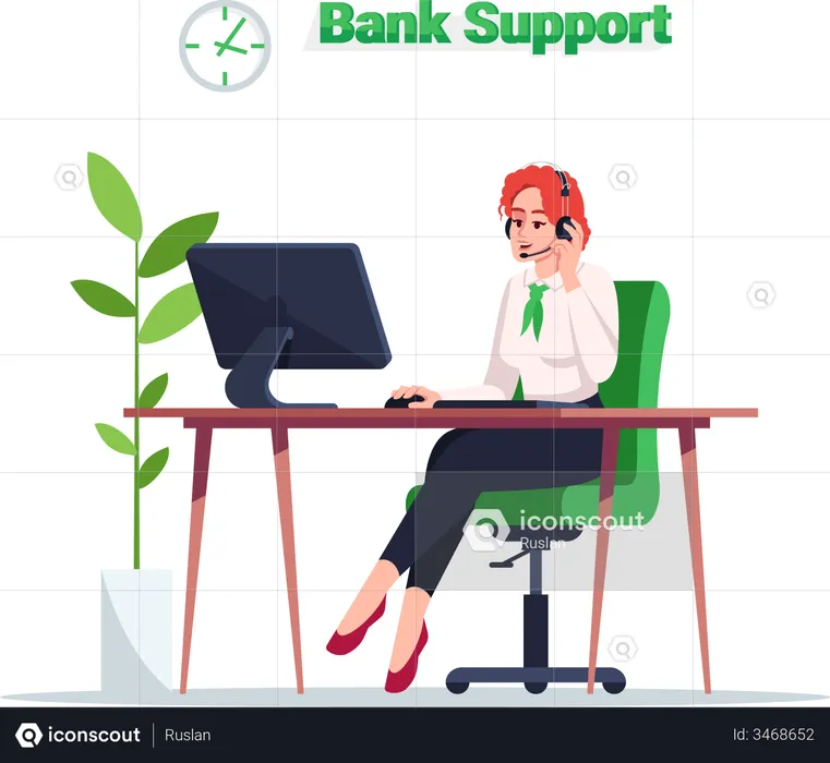 Bank support executive  Illustration