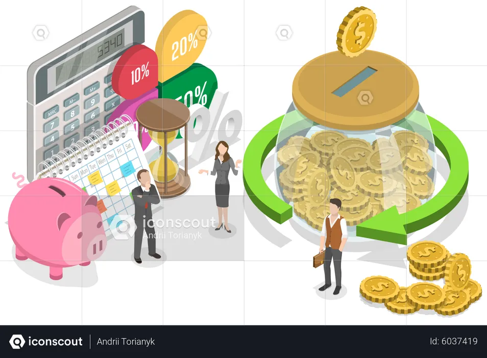 Banking and Money Investment  Illustration