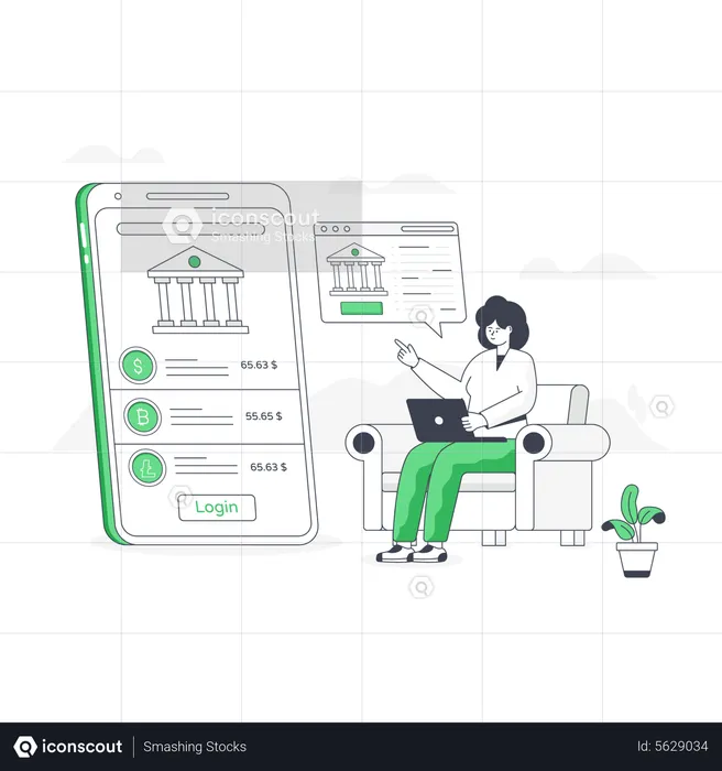 Banking App  Illustration