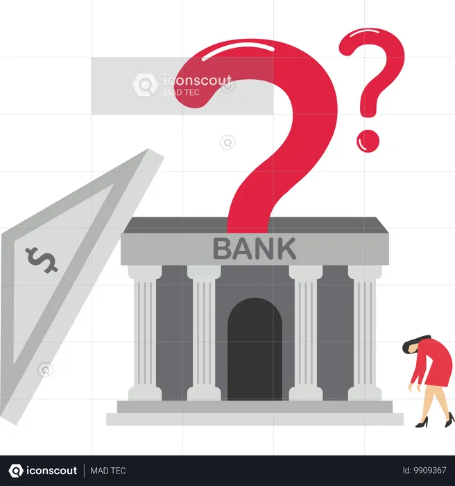 Banking collapse and financial crisis  Illustration