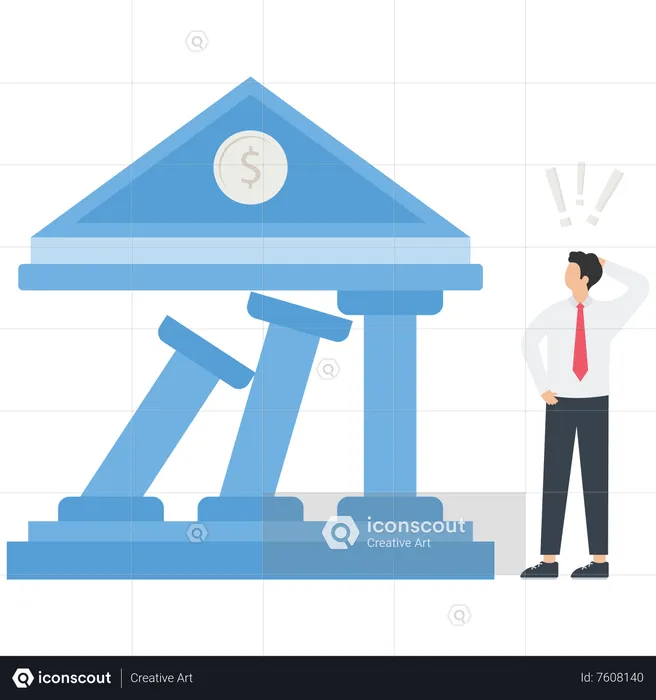 Banking system collapse  Illustration