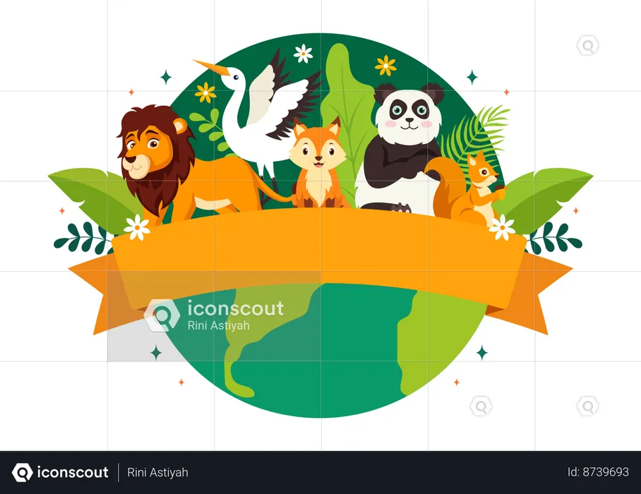 Banner do Dia Mundial da Biodiversidade  Ilustração