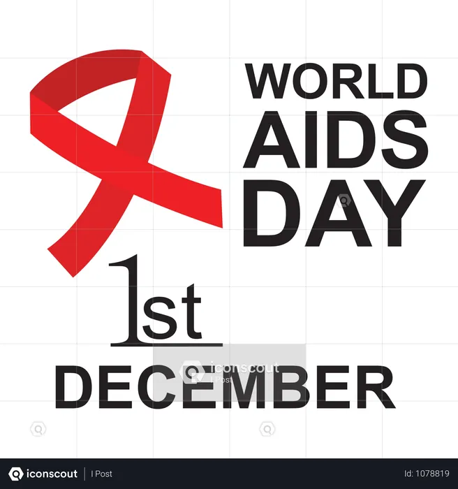 Banner With Red Ribbon. Poster With Symbol For World Aids Day, 1 December. Design Template, Vector Illustration.  Illustration