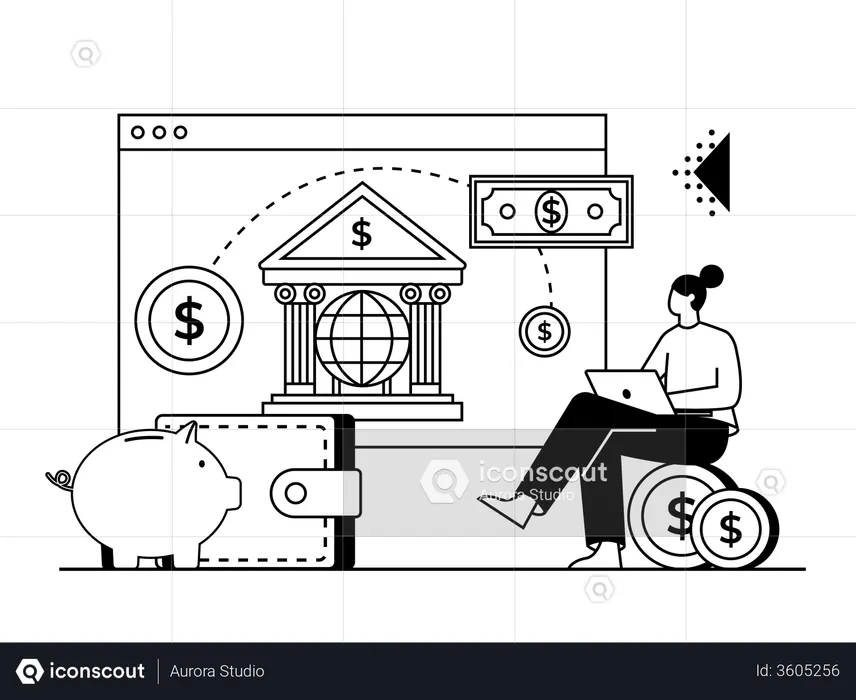 Services bancaires en ligne  Illustration