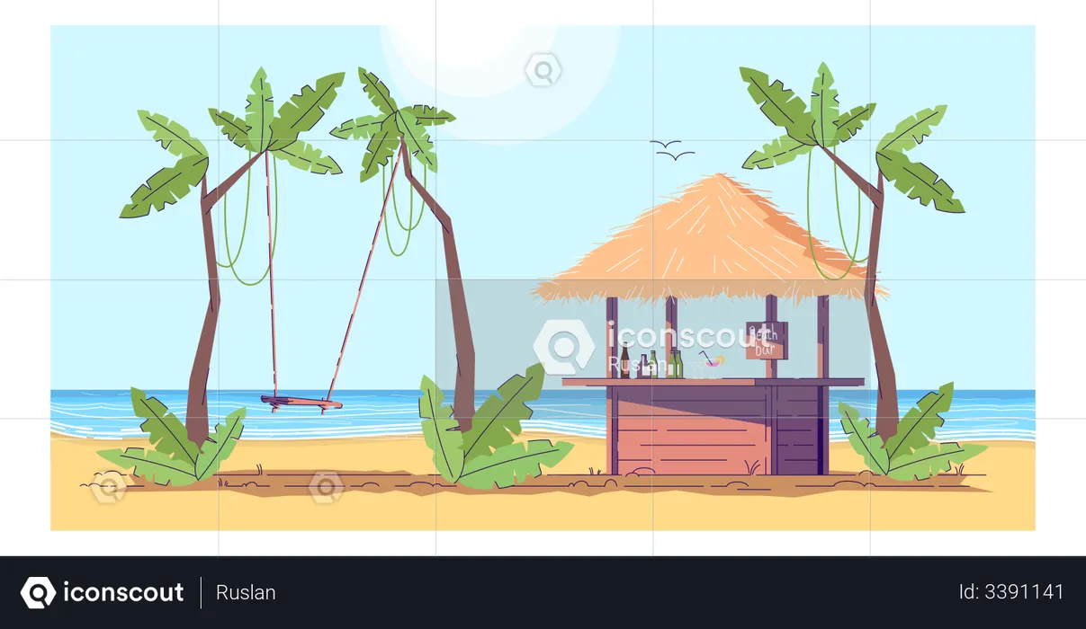 Bar and rope swing  Illustration