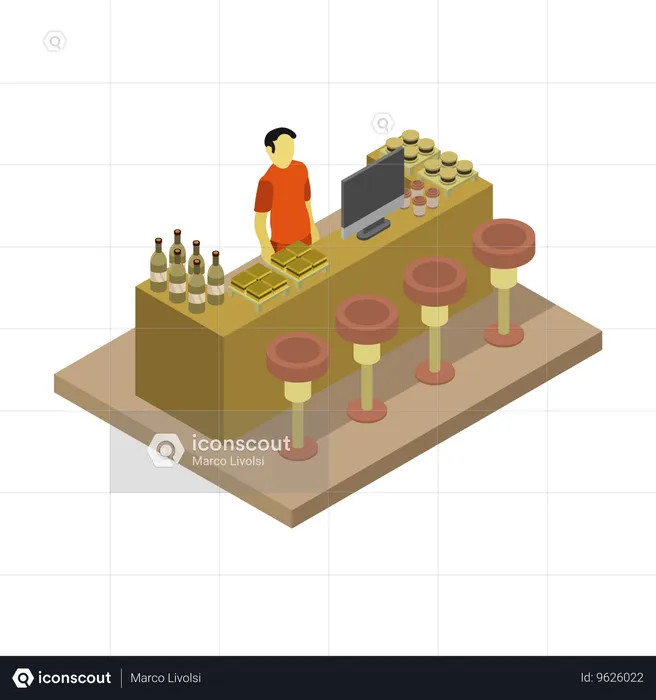 Bar Counter  Illustration