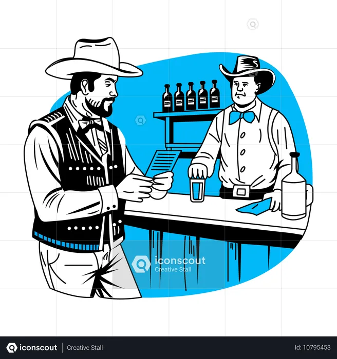 Bar de vaqueros  Ilustración