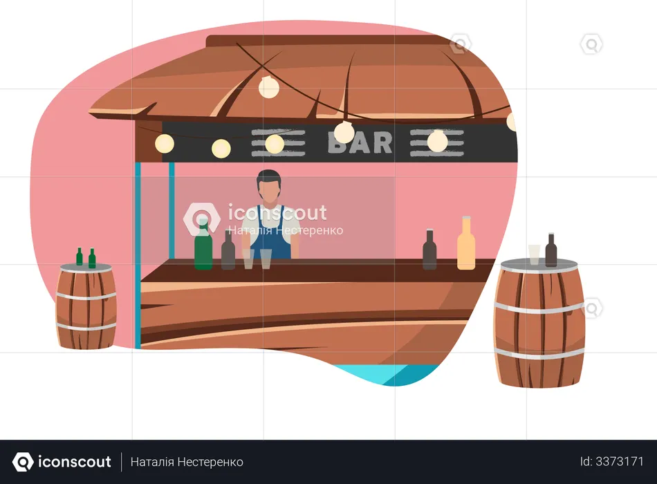 Bar food truck  Illustration
