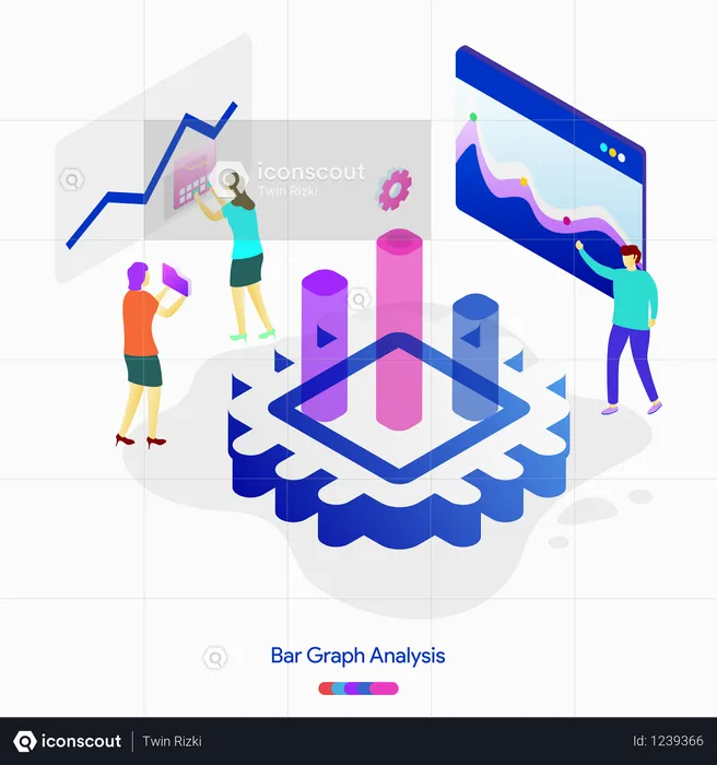 Best Bar Graph Analysis illustration concept Illustration download in ...