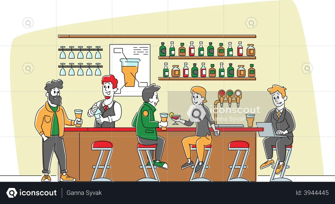 Bar Recreation  Illustration