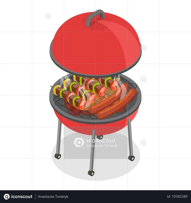 Barbecue Cooking  Illustration