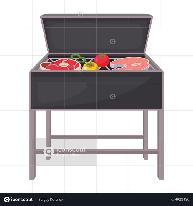 Barbeque Stand  Illustration