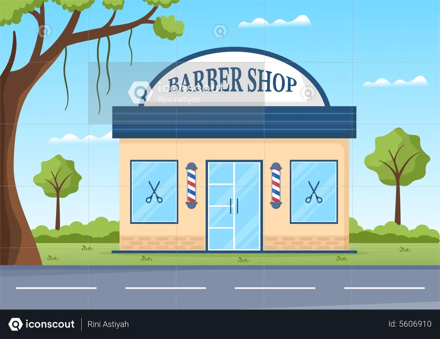 Barber Shop Illustration  Illustration