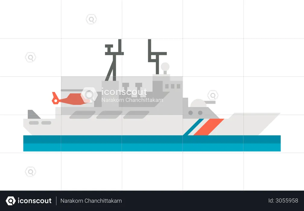 Barco guardacostas  Ilustración