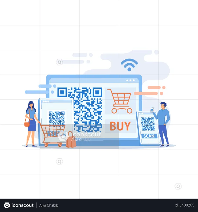 Barcode reading app  Illustration