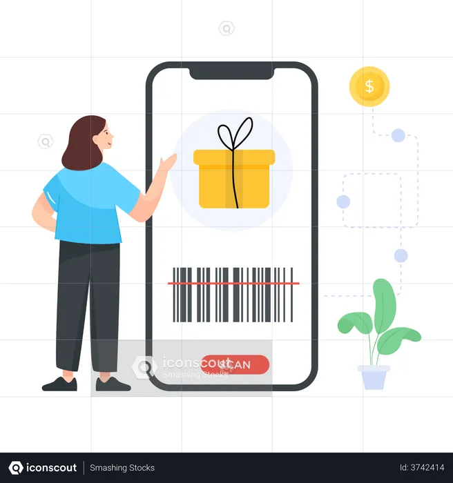 Barcode Scan  Illustration