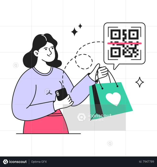 Barcode Shopping  Illustration