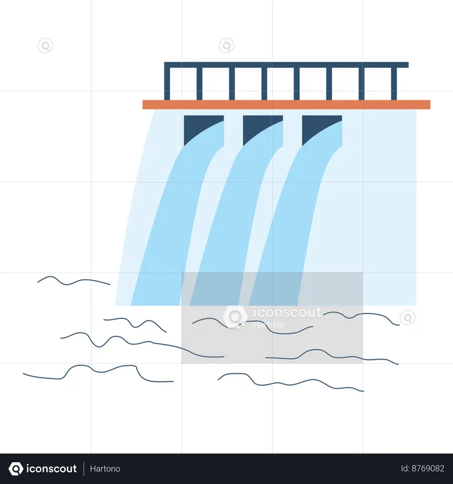 Barragem hidroelétrica  Ilustração