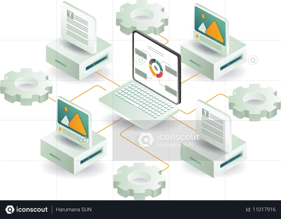 Réseau informatique et d'analyse de base de données  Illustration