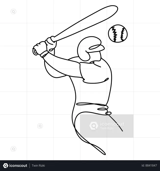 Baseball Athlete  Illustration