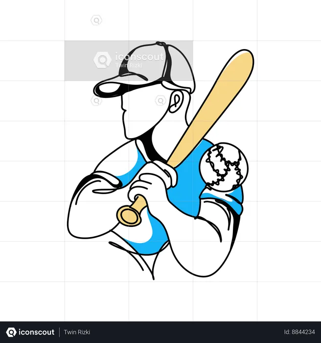 Frappeur de baseball  Illustration