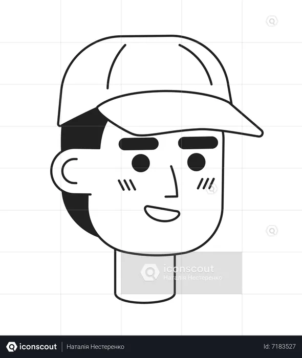 Baseball cap man smiling  Illustration