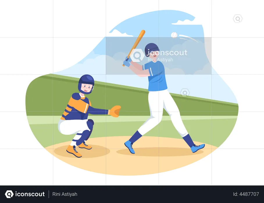 Baseball Match  Illustration