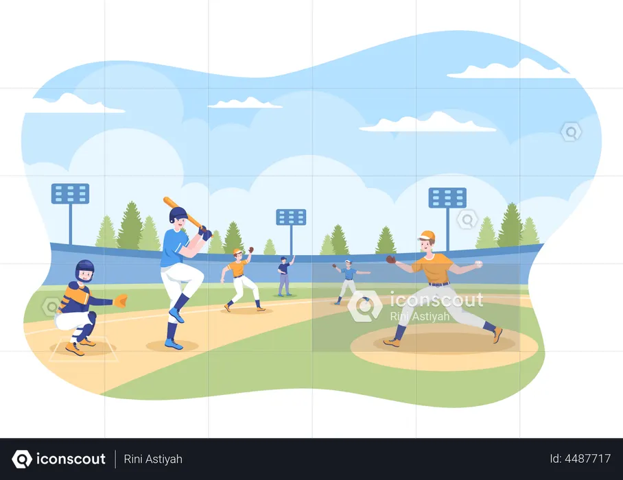 Baseball match  Illustration