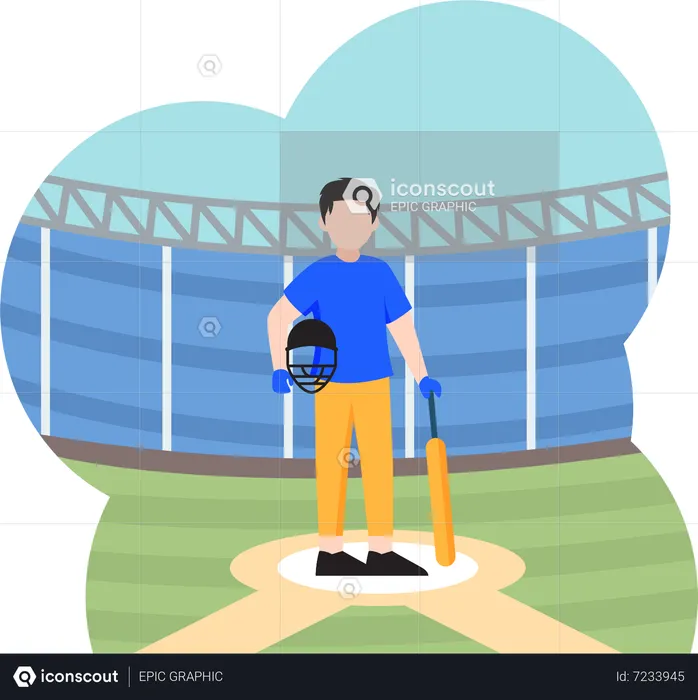 Baseball Player  Illustration