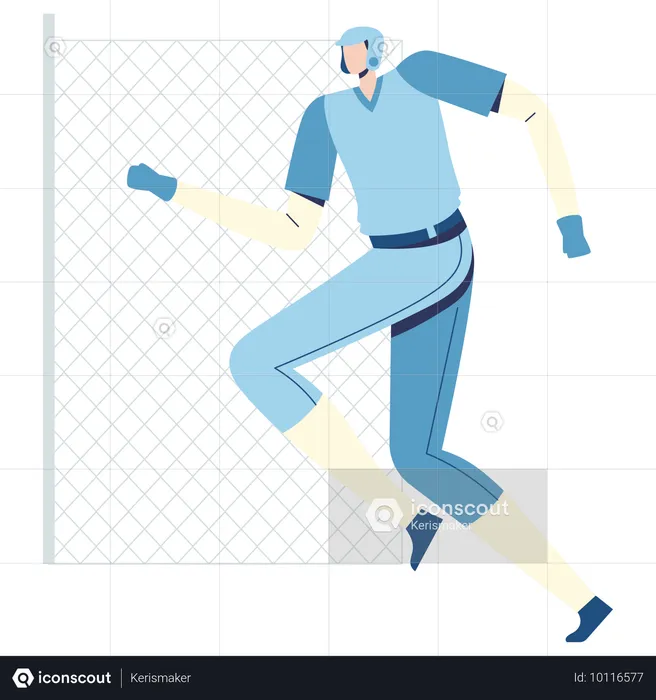 Baseball player Base Running  Illustration