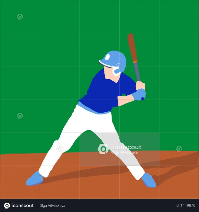 Baseball player better on field  Illustration