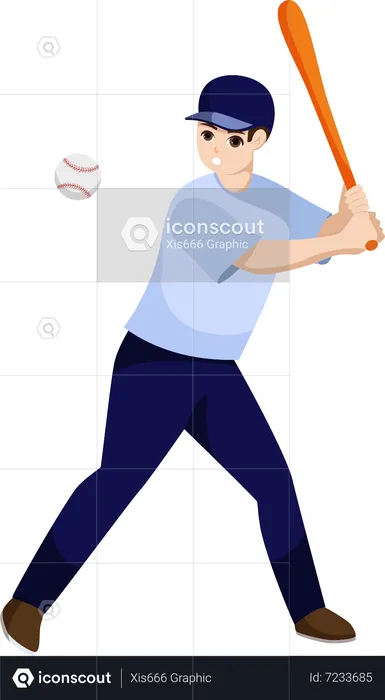 Baseball Player hitting ball  Illustration