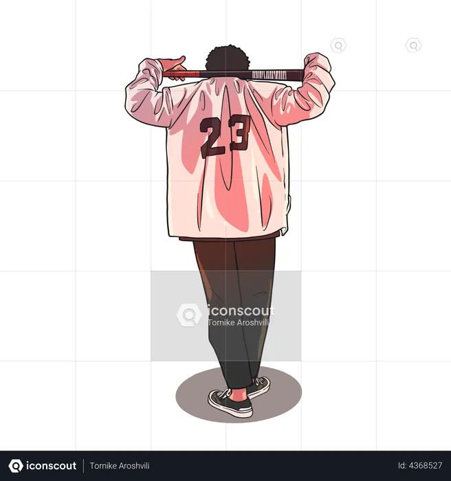 Baseball player holding bat  Illustration