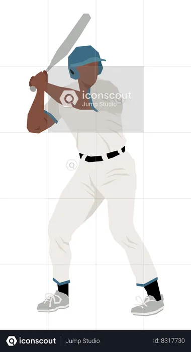 Baseball player playing baseball  Illustration