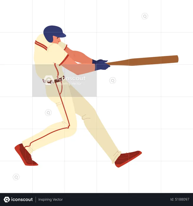 Baseball player with bat  Illustration