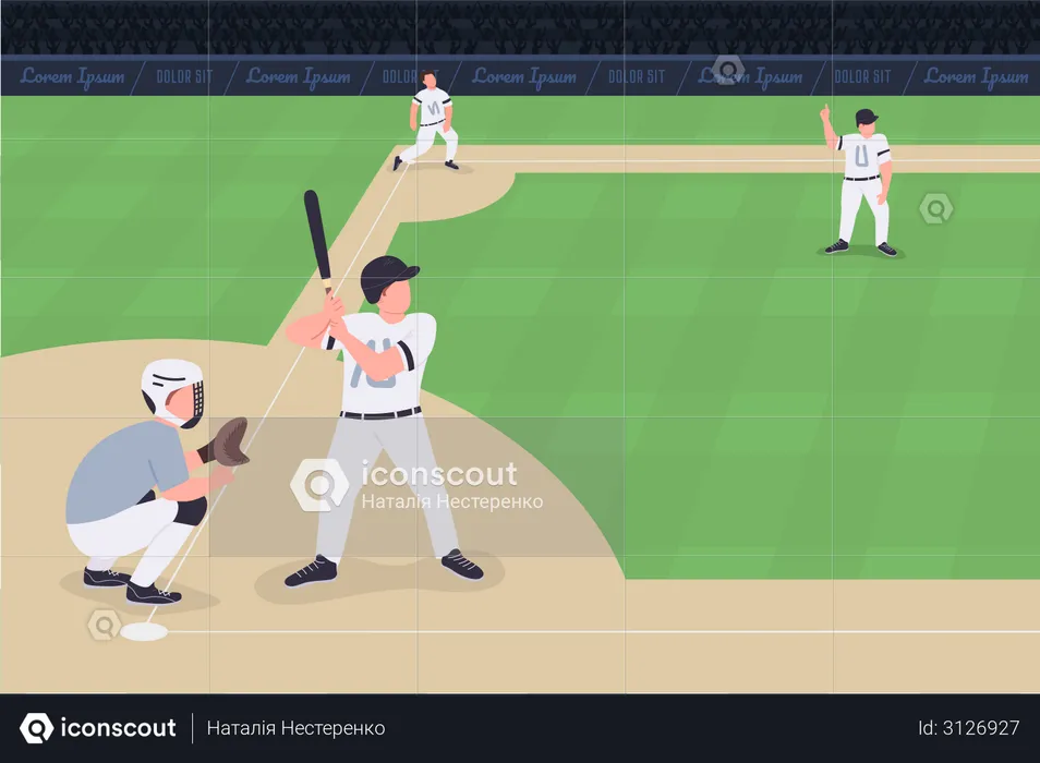 Baseballspiel  Illustration