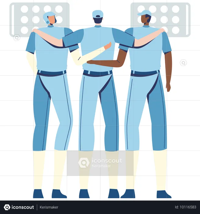 Baseball-Team-Treffen  Illustration