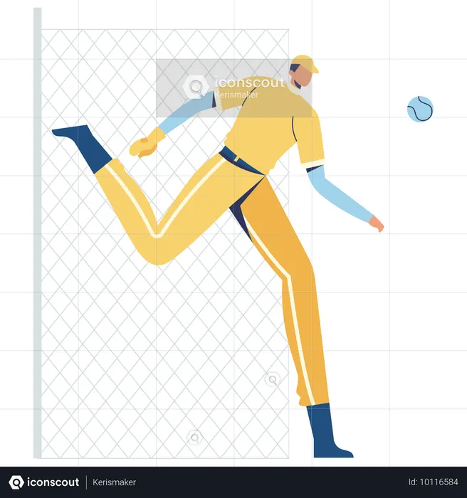 Baseballspieler mit Throw Back Ball  Illustration