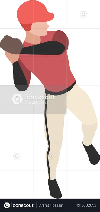 Baseballspieler wirft Ball  Illustration