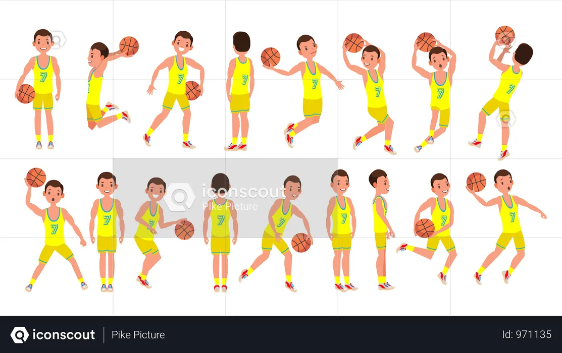 Vecteur de joueur masculin de basket-ball  Illustration